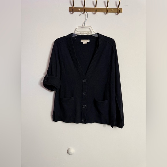 MICHAEL KORS Classic Black Cardigan 100% Cashmere Sweater XS - Picture 4 of 5